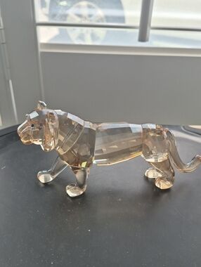 Crystal Tiger Figurine in Amber Tone